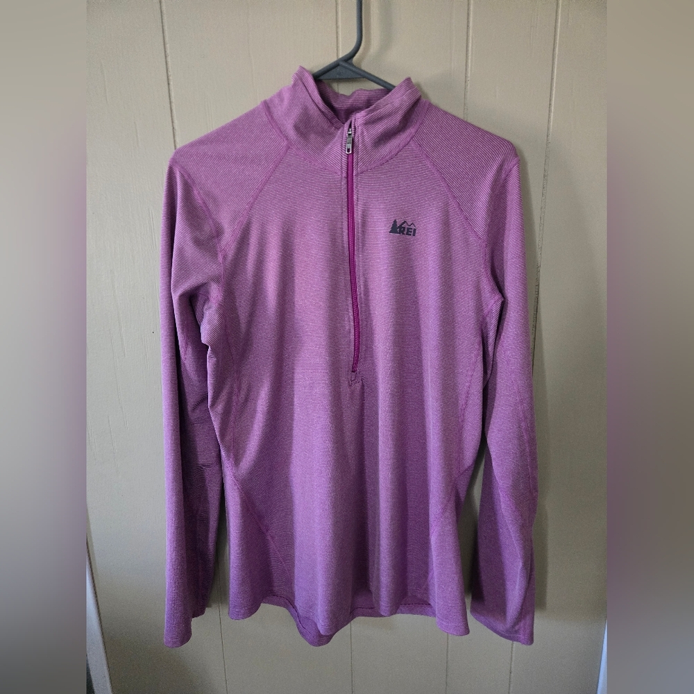Womens REI Purple Quarter-Zip Pullover Size Large Lightweight